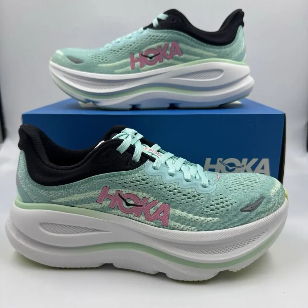 HOKA Bondi 9 Women’s Running Shoes Blue Spark/Mint Fluorite 1162012/BTF Us 6.5B